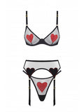 Set LOVE Cristal BlackRed with belt
