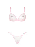 Set Pirsing Pink Silver
