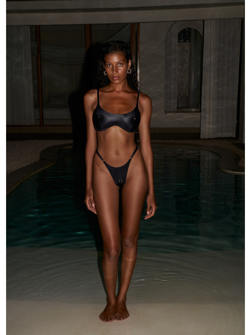 Swim Top Pirsing Leather Silver
