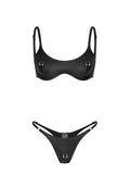 Swim Top Pirsing Leather Silver