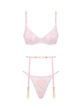Set Love Lace Pink With Belt