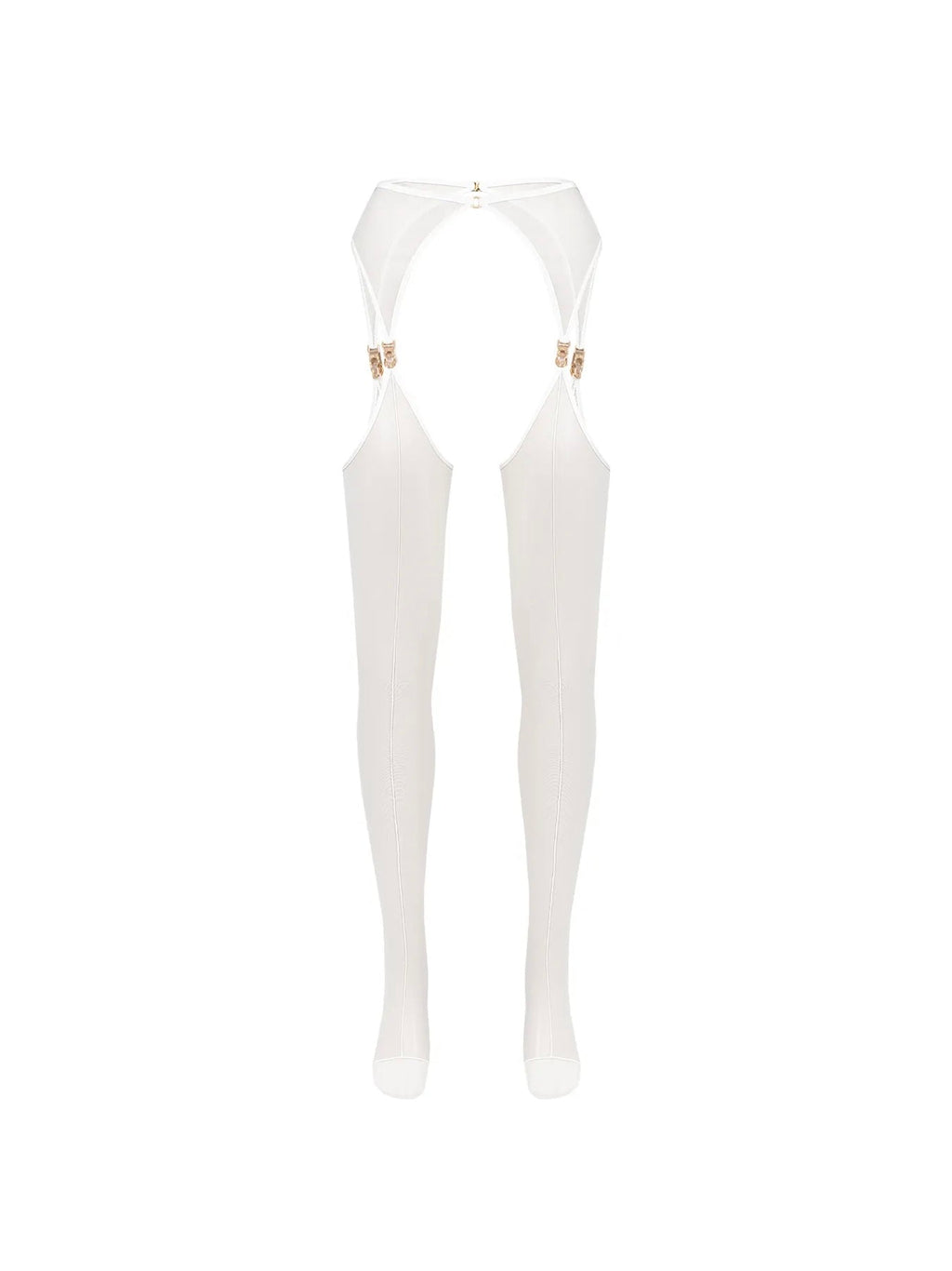 Set VEIL White Stockings with belt