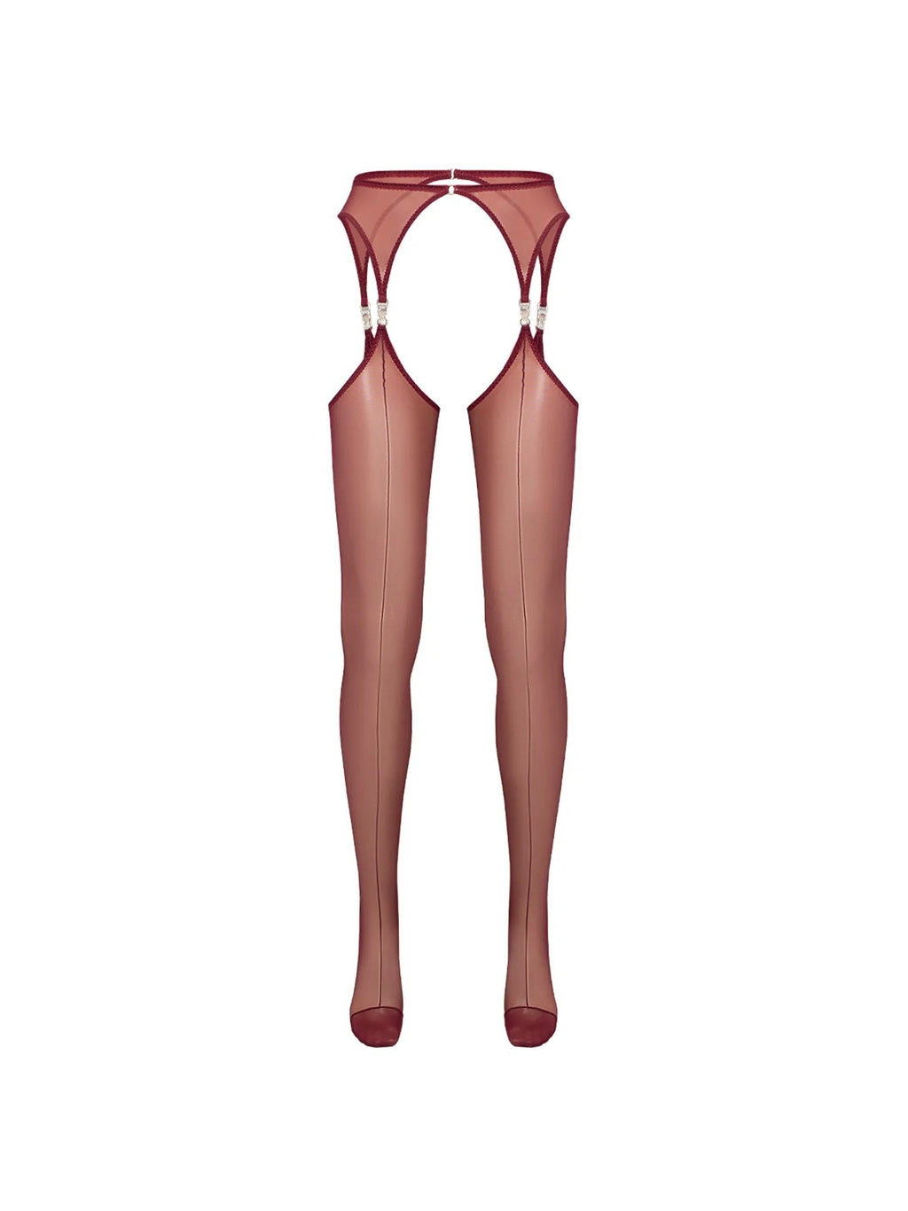 Set VEIL Red Stockings with belt