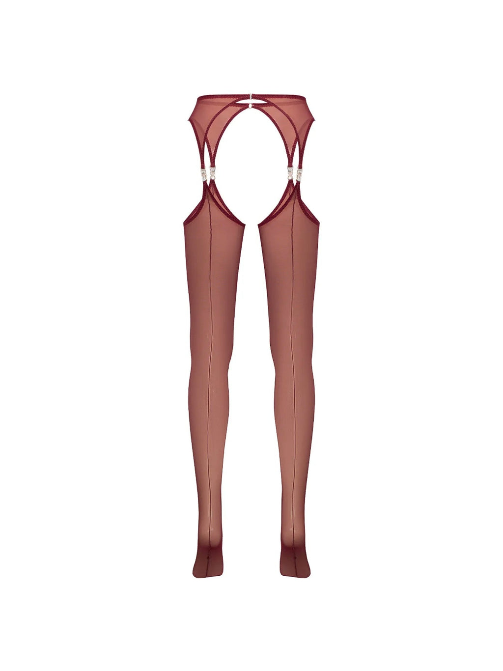 Set VEIL Red Stockings with belt