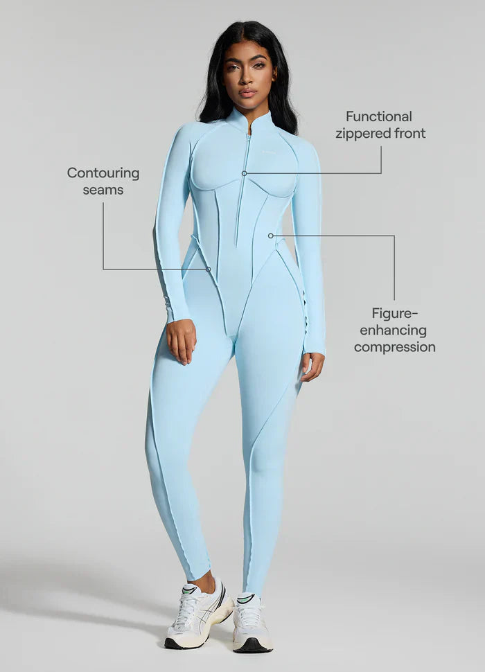 Open-Back Catsuit Blue