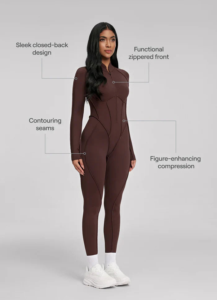 Closed-Back Catsuit Brown