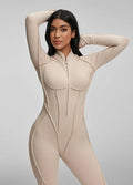 Open-Back Catsuit Beige