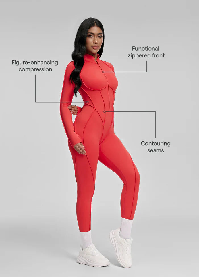 Open-Back Catsuit Red