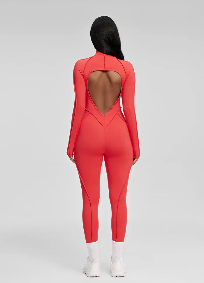 Open-Back Catsuit Red