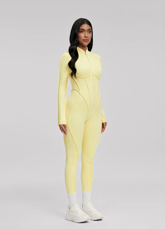 Open-Back Catsuit Yellow
