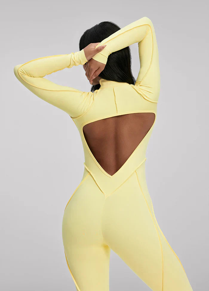 Open-Back Catsuit Yellow